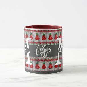 Simple Elegant Modern Monogram Christmas holiday Mug