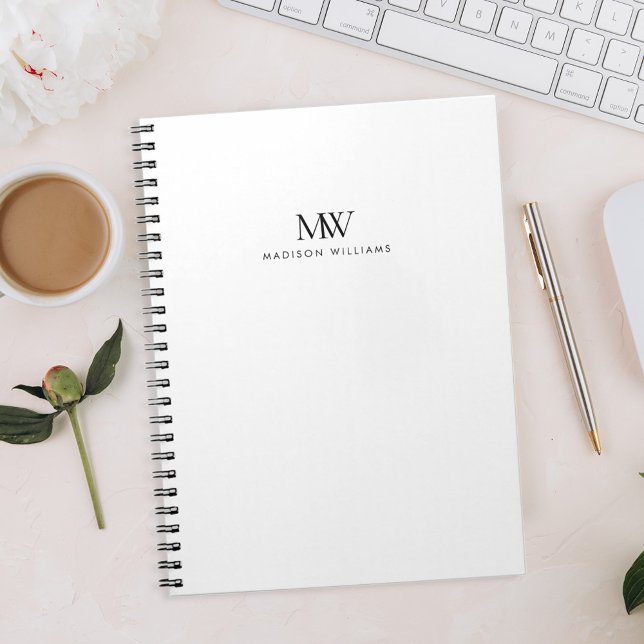 Simple Elegant Modern Monogram Notebook (Creator Uploaded)