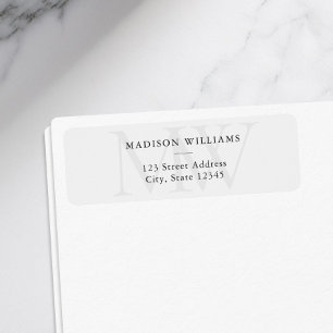 Simple Elegant Modern Monogram Return Address Label