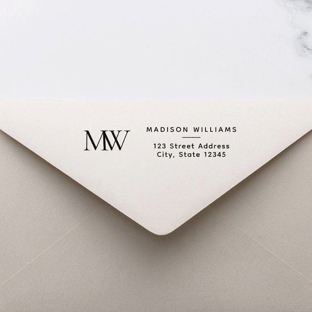 Simple Elegant Modern Monogram Self-inking Stamp (Creator Uploaded)