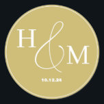 Simple Elegant Modern Monogrammed Wedding Classic Round Sticker<br><div class="desc">Simple Elegant Modern Monogrammed Wedding</div>