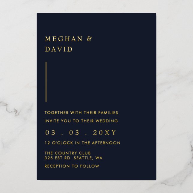 Simple Elegant Modern Navy Wedding   (Front)