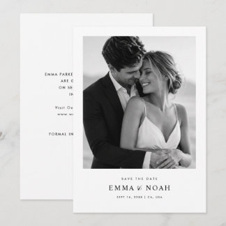 Simple Elegant Modern Photo Wedding Save the Date