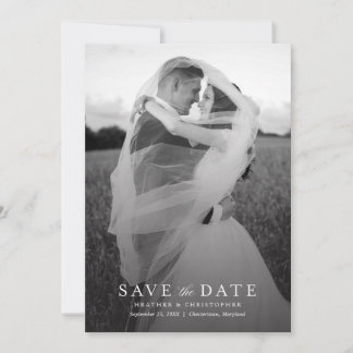 Simple Elegant Modern Photo Wedding Save The Date