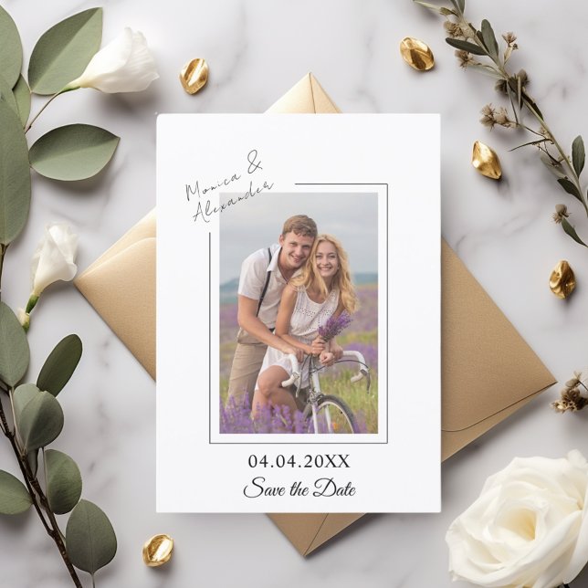 Simple elegant modern photo wedding Save the Date (Creator Uploaded)