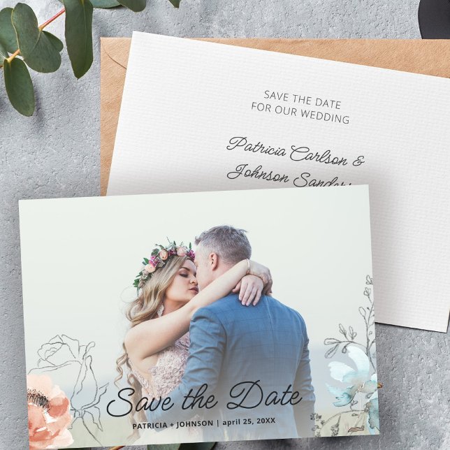 Simple elegant modern photo wedding save the date (Creator Uploaded)