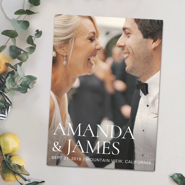 Simple Elegant Modern Photo Wedding Save the Date Magnetic Invitation (Creator Uploaded)