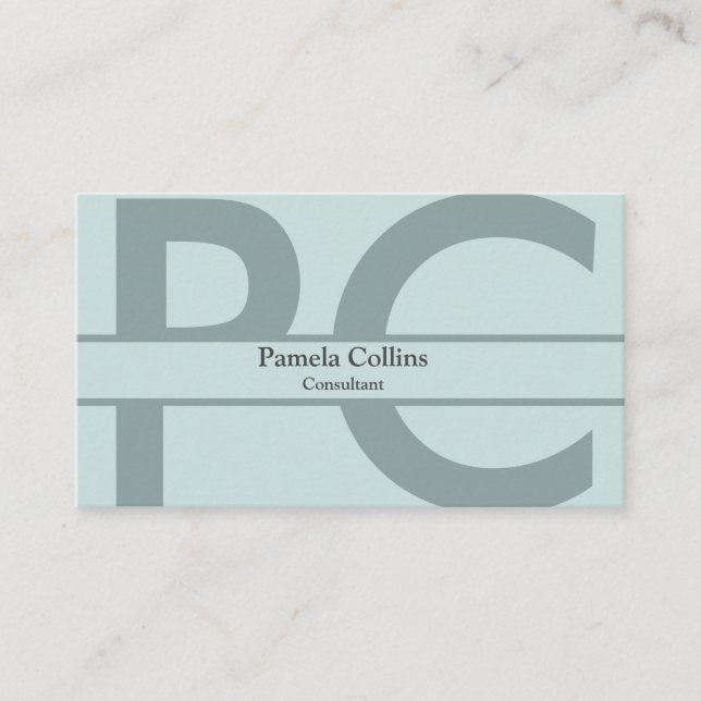 Simple Elegant Modern Professional Monogram Business Card (Front)