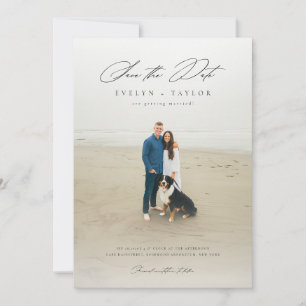 Simple Elegant Modern QR Code Photo Wedding Save The Date