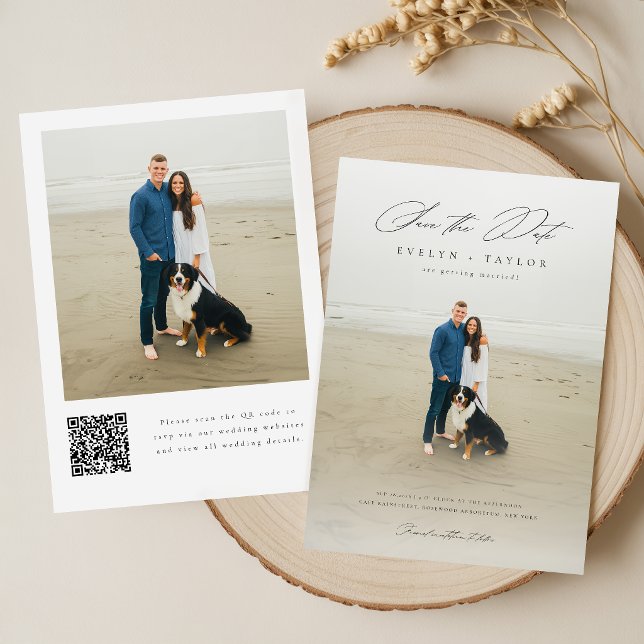 Simple Elegant Modern QR Code Photo Wedding Save The Date (Creator Uploaded)