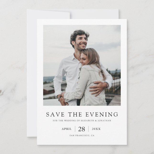 Simple Elegant Modern Save the Evening Wedding Save The Date (Front)