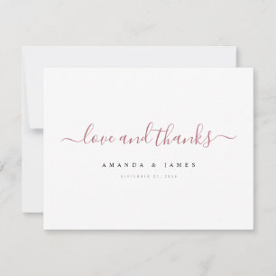 Simple Elegant Modern Script Custom Wedding Thank You Card