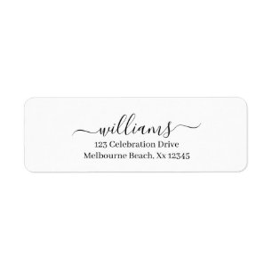 Simple Elegant Modern Script Family Return Address Label