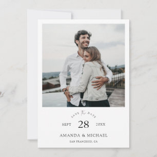 Simple Elegant Modern Script Photo Wedding   Save The Date