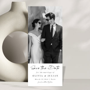 Simple Elegant Modern Script Wedding Photo Save The Date