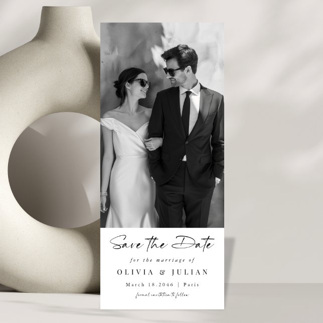 Simple Elegant Modern Script Wedding Photo Save The Date (Creator Uploaded)