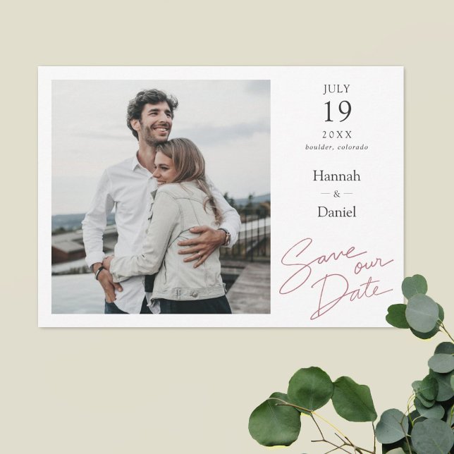 Simple Elegant Modern Script Wedding Save The Date (Creator Uploaded)