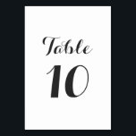 Simple Elegant | Modern Table Number Card<br><div class="desc">A simple yet elegant wedding table number card to help your guests find their place. This design features an elegant script font for the title, and a simple, clear sans-serif font for the body text. The colours shown are a subtle dark grey. These, along with the fonts, can be customised...</div>