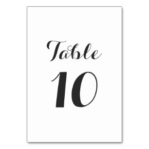 Simple Elegant   Modern Table Number Card