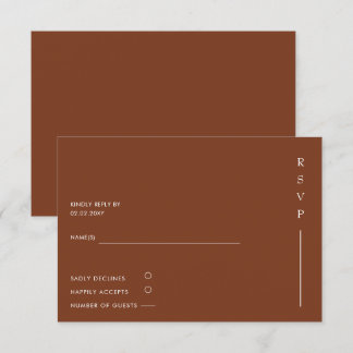  Simple Elegant Modern Terracotta Wedding  RSVP Card