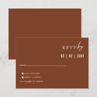  Simple Elegant Modern Terracotta Wedding   RSVP Card