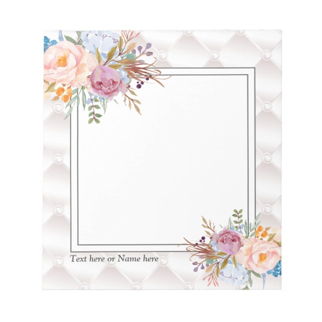 simple, elegant, modern, trendy, floral notepad (Front)