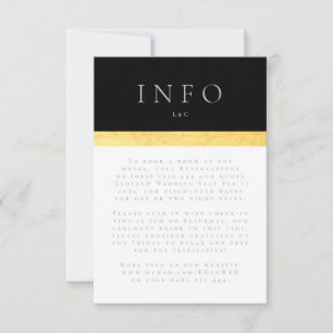 Simple Elegant Modern Two Tone Golden Info RSVP Card