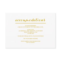 Simple Elegant Modern Wedding Accommodation Card