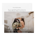 Simple Elegant Modern Wedding Photo Thank You Card