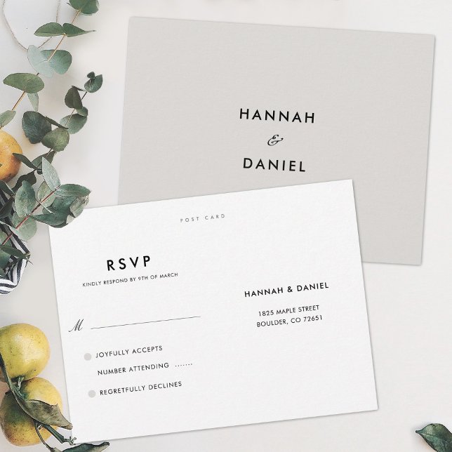 Simple Elegant Modern Wedding RSVP Postcard (Creator Uploaded)