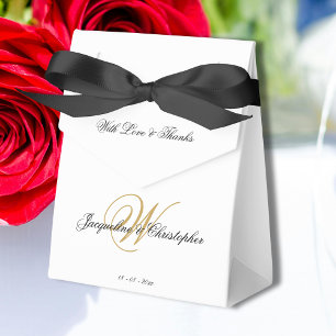 Simple Elegant Monogram Chic Script Wedding Favour Box