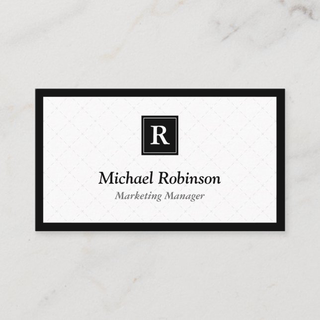 Simple Elegant Monogram - Easy Customisation Business Card (Front)