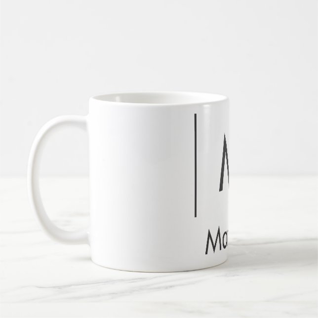 Simple elegant monogram groomsman man lines name  coffee mug (Left)