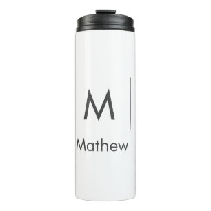 Simple elegant monogram groomsman man lines name  thermal tumbler