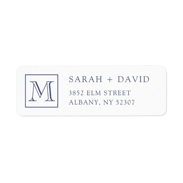 Simple Elegant Monogram Initial Return Address Label (Front)