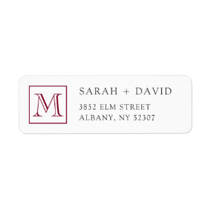 Simple Elegant Monogram Initial Return Address Label