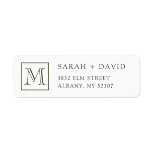 Simple Elegant Monogram Initial Return Address Label