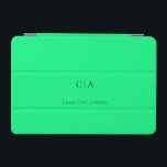 Simple, elegant monogram iPad mini cover<br><div class="desc">Modern,  simple,  elegant monogram ipad,  neon-green.
Just edit your product in a few minutes. You can change the font/size/colour and position using "further personalise".</div>