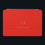 Simple, elegant monogram iPad mini cover<br><div class="desc">Modern,  simple,  elegant monogram ipad,  red.
Just edit your product in a few minutes. You can change the font/size/colour and position using "further personalise".</div>