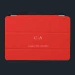 Simple, elegant monogram iPad mini cover<br><div class="desc">Modern,  simple,  elegant monogram ipad,  red.
Just edit your product in a few minutes. You can change the font/size/colour and position using "further personalise".</div>