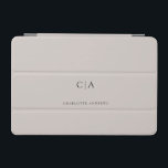 Simple, elegant monogram iPad mini cover<br><div class="desc">Modern,  simple,  elegant monogram ipad,  grey.
Just edit your product in a few minutes. You can change the font/size/colour and position using "further personalise".</div>