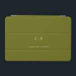 Simple, elegant monogram iPad mini cover<br><div class="desc">Modern,  simple,  elegant monogram ipad,  olivgreen.
Just edit your product in a few minutes. You can change the font/size/colour and position using "further personalise".</div>