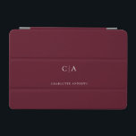 Simple, elegant monogram iPad mini cover<br><div class="desc">Modern,  simple,  elegant monogram ipad,  darkred.
Just edit your product in a few minutes. You can change the font/size/colour and position using "further personalise".</div>