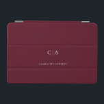 Simple, elegant monogram iPad mini cover<br><div class="desc">Modern,  simple,  elegant monogram ipad,  darkred.
Just edit your product in a few minutes. You can change the font/size/colour and position using "further personalise".</div>