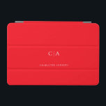 Simple, elegant monogram iPad mini cover<br><div class="desc">Modern,  simple,  elegant monogram ipad,  neon-red.
Just edit your product in a few minutes. You can change the font/size/colour and position using "further personalise".</div>