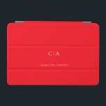 Simple, elegant monogram iPad mini cover<br><div class="desc">Modern,  simple,  elegant monogram ipad,  neon-red.
Just edit your product in a few minutes. You can change the font/size/colour and position using "further personalise".</div>
