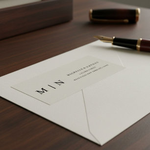 Simple elegant monogram minimalist return address  label