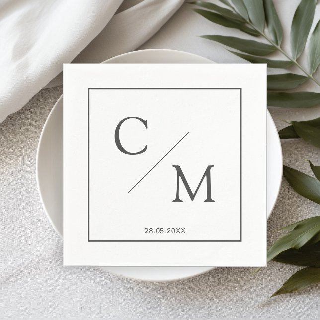 Simple elegant monogram napkin (Creator Uploaded)