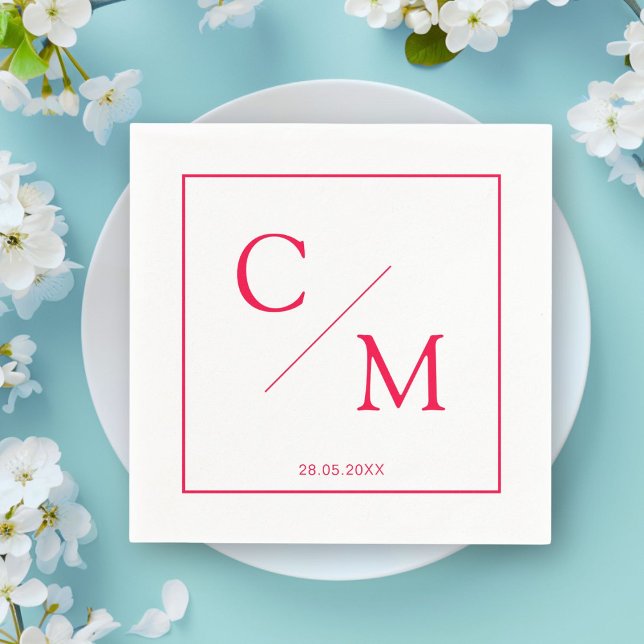 Simple elegant monogram napkin (Personalized simple elegant monogram napkin)