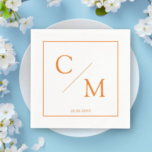 Simple elegant monogram napkin